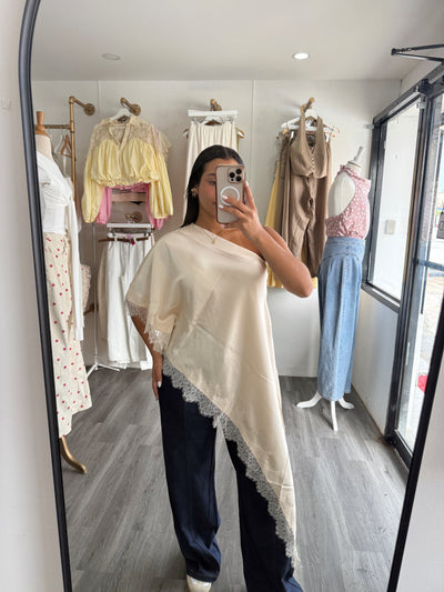Beige lace top