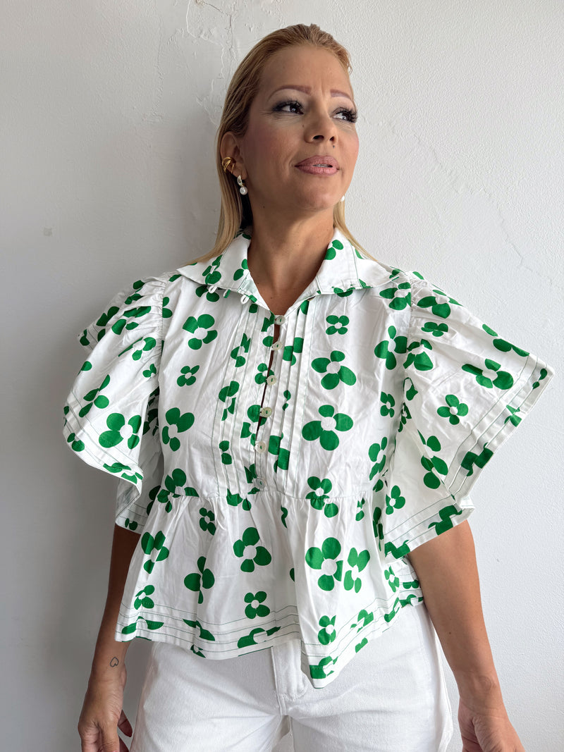 White/Green top
