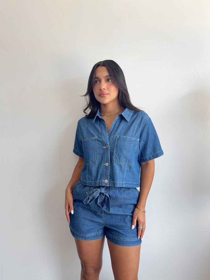 Dark denim set