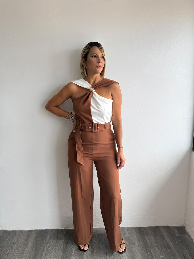 Brown/Ivory jumpsuit