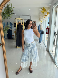 Layered lace midi SKIRT