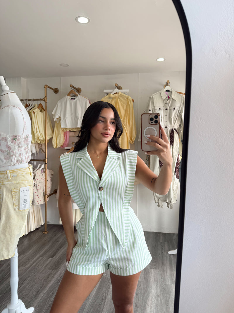 Blazer connected shorts romper