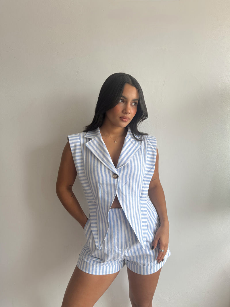 Blazer connected shorts romper