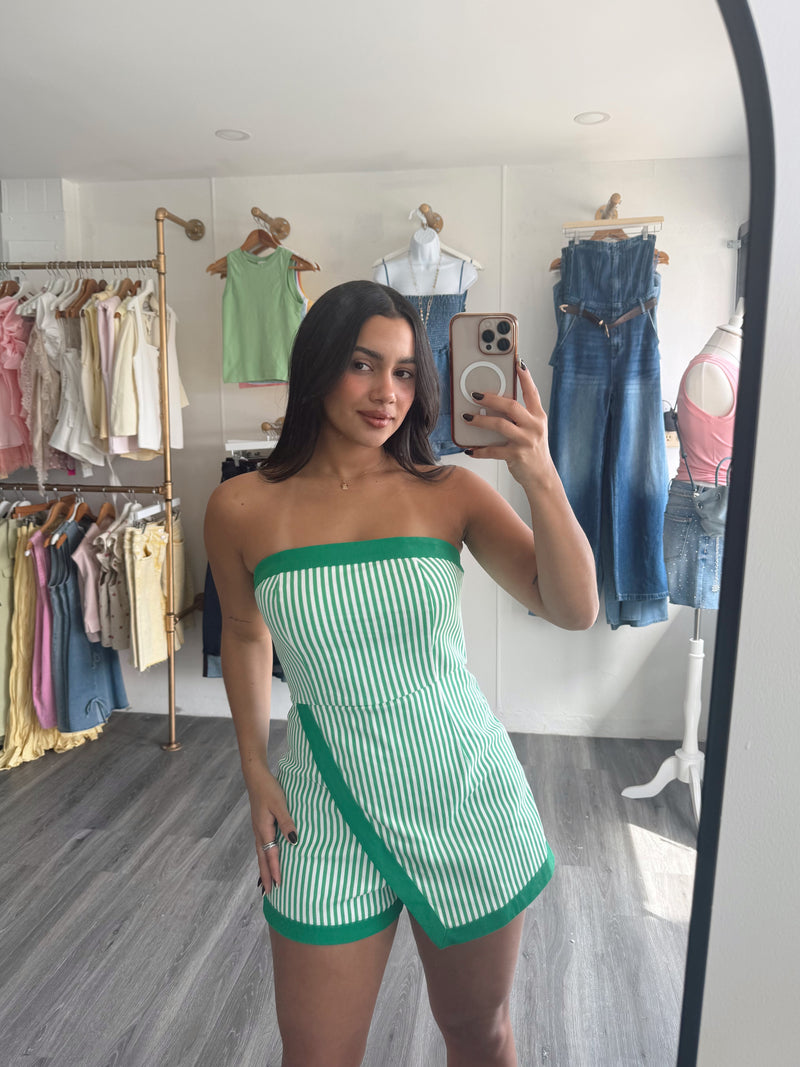 Stripe tube romper