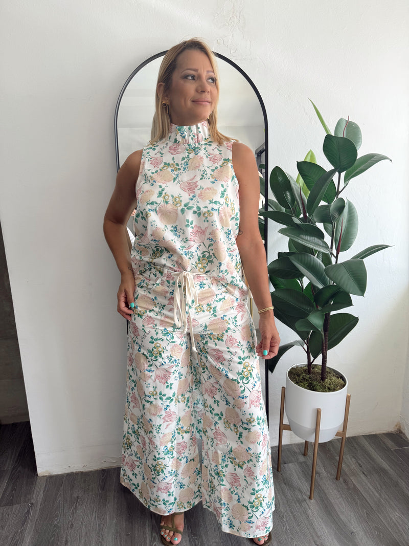Flower print pants