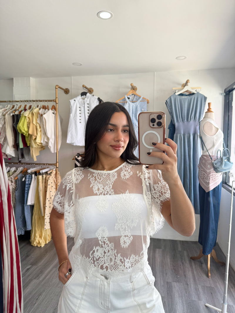 Lace sheer top