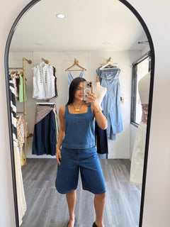 Denim tank and Bermuda pants