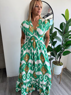 Green maxi dress