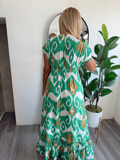Green maxi dress