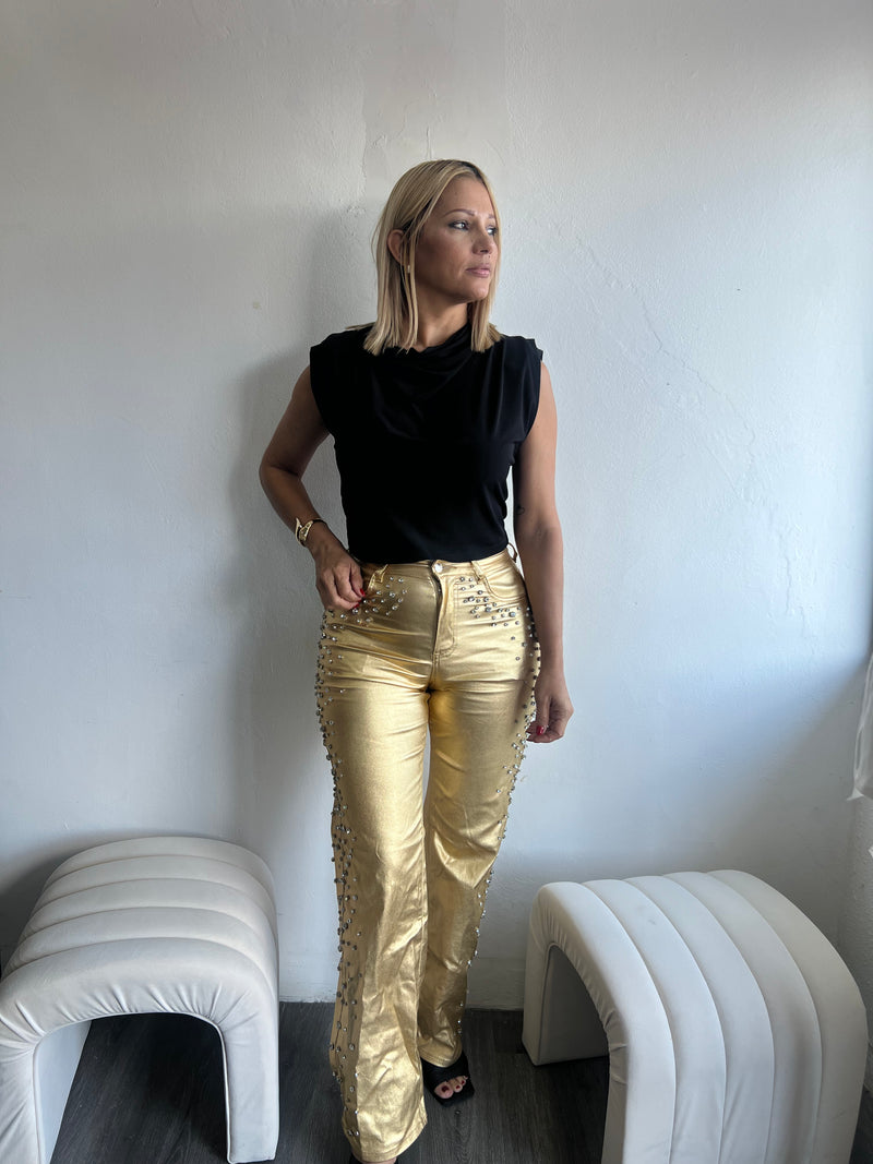 Metalic pants gold