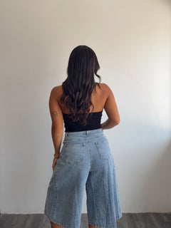 Denim culotte pants