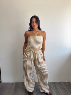 Stripe taupe set