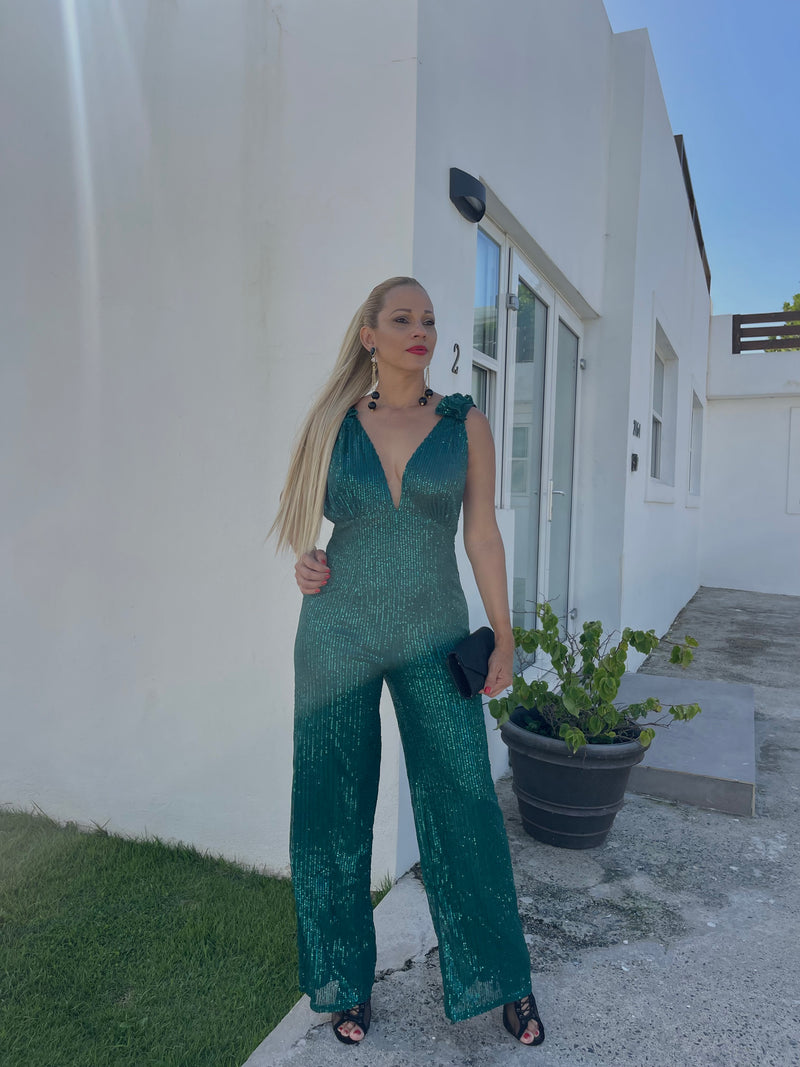 Green Sequin jumpsuit